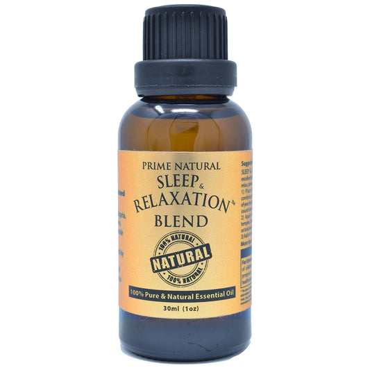 PRIME NATURAL Sleep & Relaxation Essential Oil Blend 30ml/1oz - by Prime Natural - Made in USA - Pure Undiluted Therapeutic Grade - Aromatherapy Scents & Diffuser - Grounding, Calming, Peace