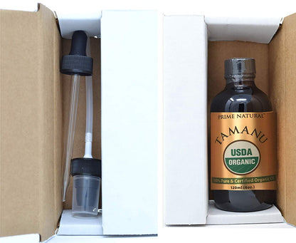 Organic Tamanu Oil - Cold Pressed, Unrefined, Virgin (4oz / 120ml) for Hair, Nails, Skin Care