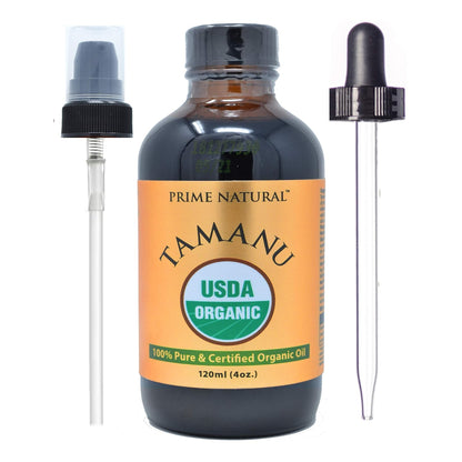 Organic Tamanu Oil - Cold Pressed, Unrefined, Virgin (4oz / 120ml) for Hair, Nails, Skin Care