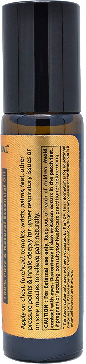 Cold Cough Congestion Relief Essential Oil Roll On 10ml, Pre-Diluted Ready to Use, Pure, Therapeutic Grade Roller to Naturally Relieve Sinus Issues