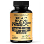 Shilajit 10,000mg, Irish Sea Moss 2000mg, Ashwagandha 3000mg, Tongkat Ali 30,000mg, Boron, Magnesium, PQQ & More | 60 Capsules - 30 Days Supply| Fulvic Acid Veg Capsules| Vegan| Gluten Free | Non-GMO