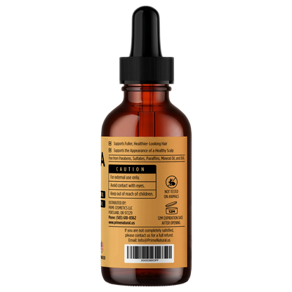 PRIME NATURAL Hair Oil - Batana, Rosemary, Pumpkin Seed, Castor, Almond & Peppermint Oil - Biotin Infused Frizzy & Dry Scalp Care - 2oz