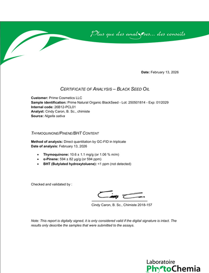 Organic Black Seed Oil - USDA Certified